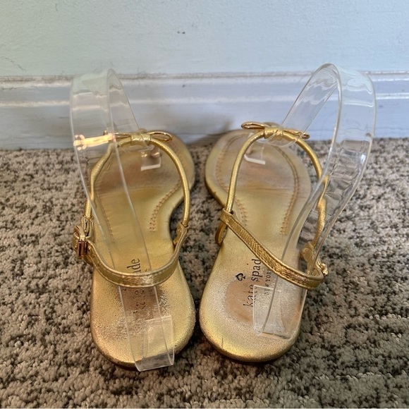 Kate Spade Gold Bow Strappy Sandals Size 7.5 - Picture 7 of 10